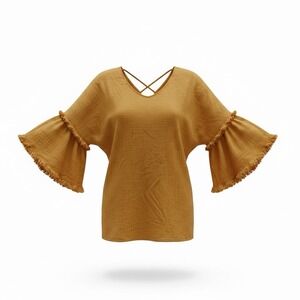 Umgee Women's Shirt New with Tags Size Medium Mustard Color